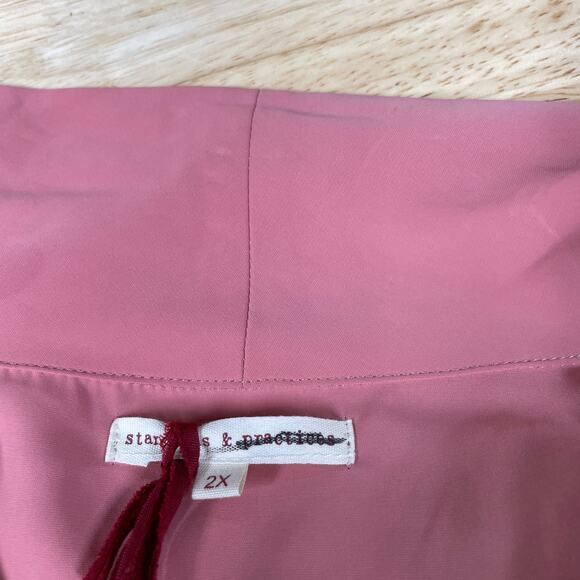 Standards & Practices NWOT Kylie Double Ruffles Wrap Dress Midi Size 2X Pink - Picture 6 of 11